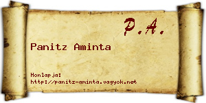 Panitz Aminta névjegykártya